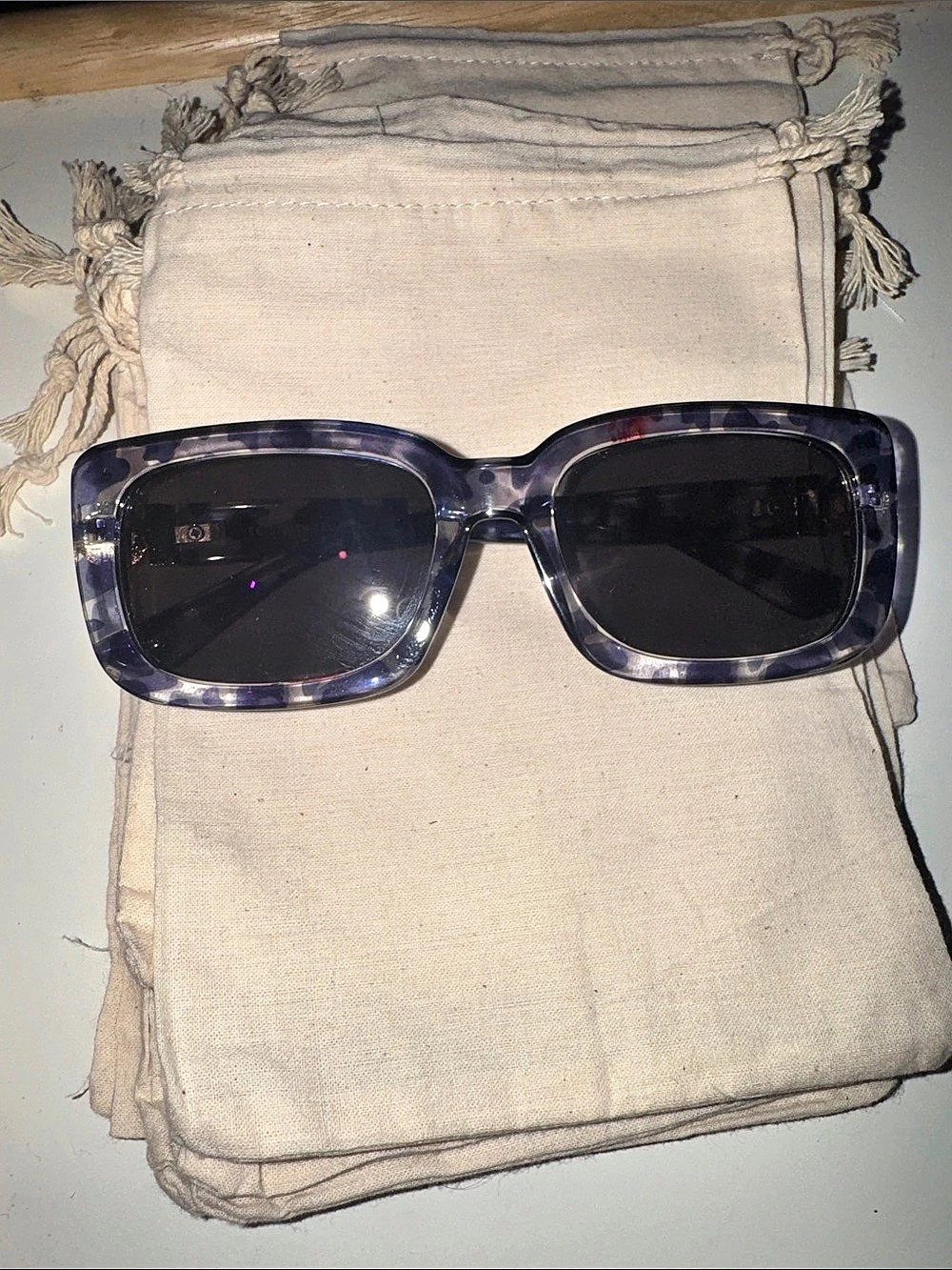 Oversized Sunglasses in Tortoise Blue